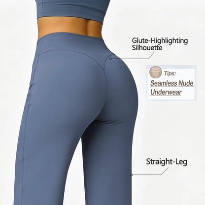 DEEFY Women's Wide Leg Mid-Waisted Flare Leggings with Tummy Control and Butt Lifting for Yoga, Workouts, and Lounge Wear