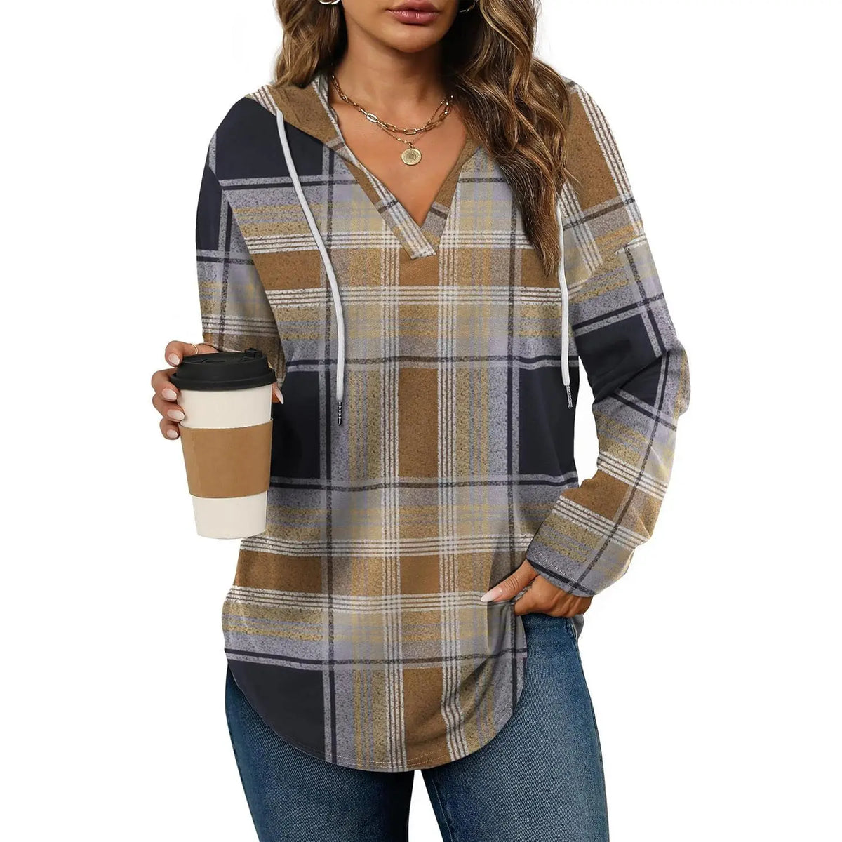 WIHOLL Women's Fashion Oversized Pullover Hoodies - Long Sleeve Casual Sweatshirts for Comfortable Fit