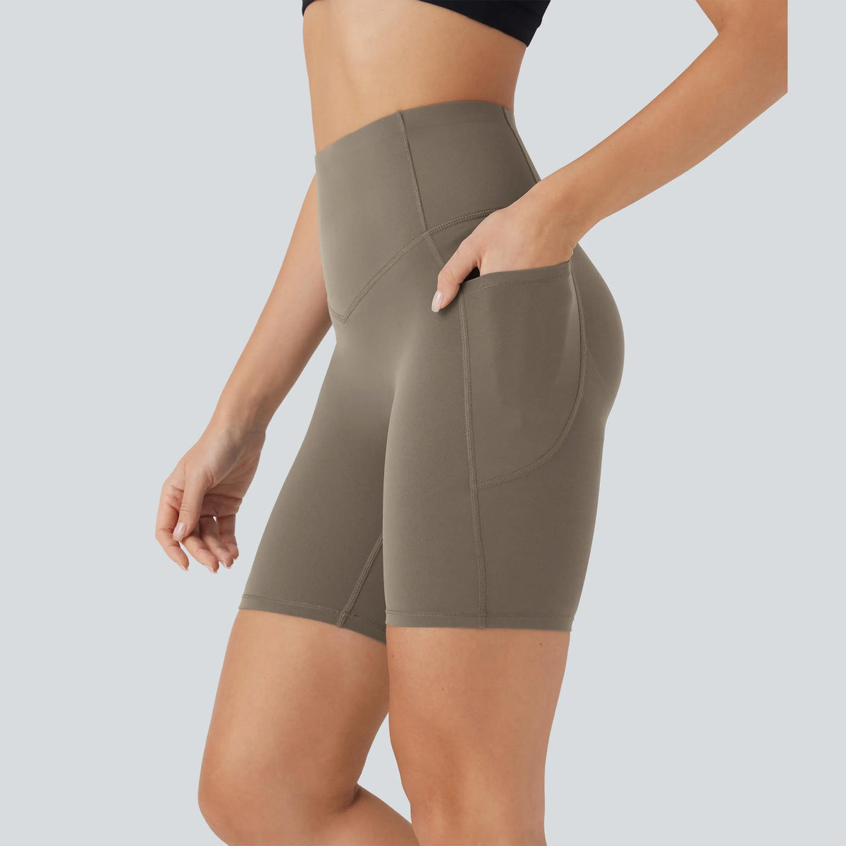 Halara Ultrasculpt™ High Waisted Butt Lifting Tummy Control Pocket Shaping Training Biker Shorts 7''