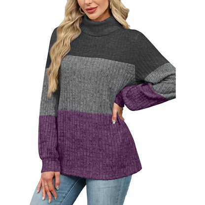 WIHOLL Women's Plus Size Oversized Turtleneck Sweaters - Fall 2025 Collection in Three Color Variants