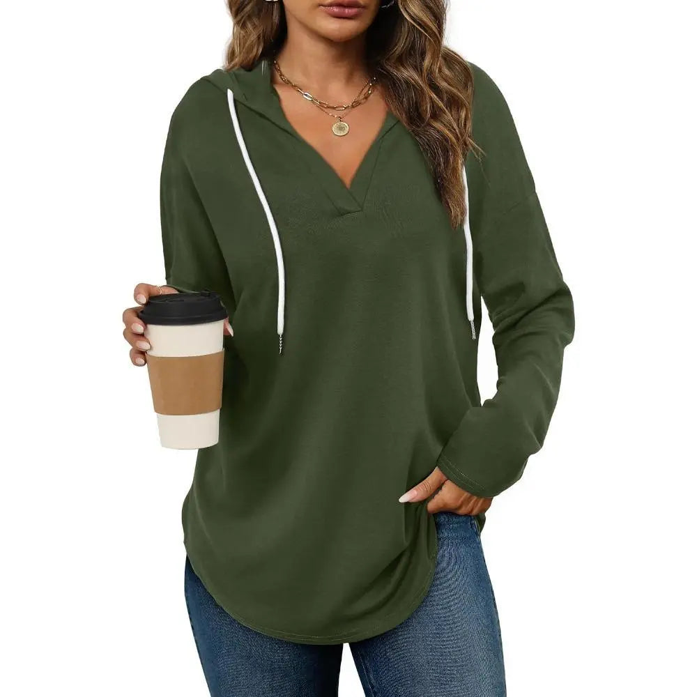 WIHOLL Women's Fashion Oversized Pullover Hoodies - Long Sleeve Casual Sweatshirts for Comfortable Fit