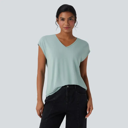 Halara V-Neck Short Sleeve Casual Tee