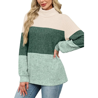 WIHOLL Women's Plus Size Oversized Turtleneck Sweaters - Fall 2025 Collection in Three Color Variants