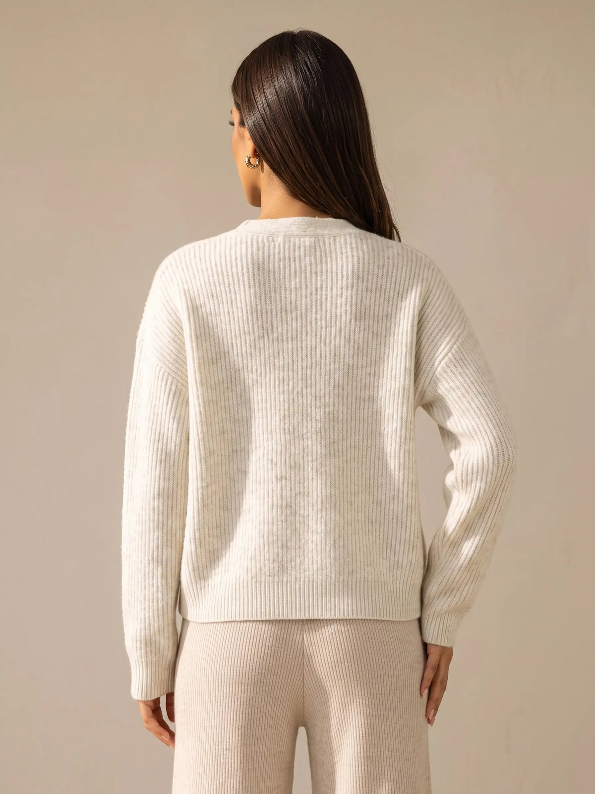 Katch Me Women's Slouchy V-Neck Button Knit Cardigan - Cozy Ribbed Sweater for Fall & Winter, Durable Pill-Resistant Long Sleeve Top