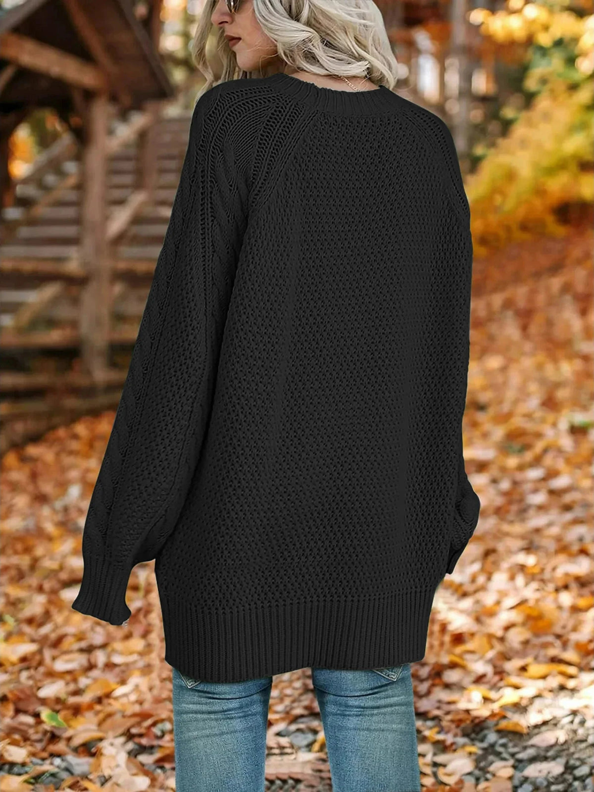 Women's Oversized Cable Knit Chunky Pullover Sweater