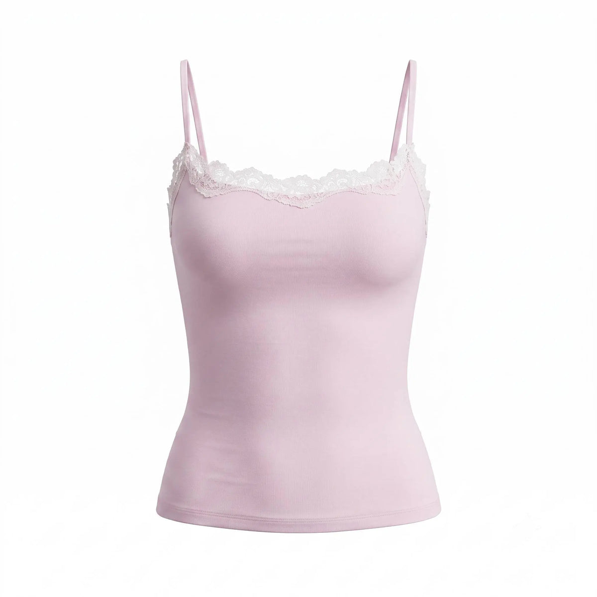Chic Women's Elegant Lace Trim Adjustable Strap Camisole - Lightweight, Moisture-Wicking Summer Top for Effortless Style