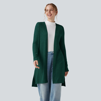Halara Ribbed Knit Long Sleeve Split Casual Coat