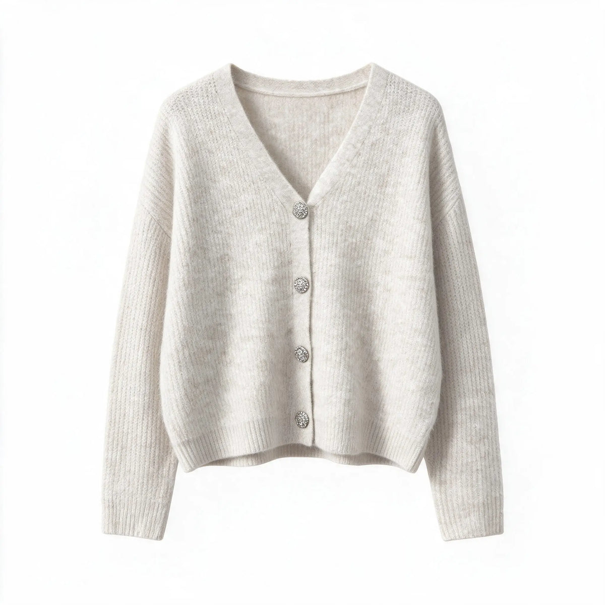 Katch Me Women's Slouchy V-Neck Button Knit Cardigan - Cozy Ribbed Sweater for Fall & Winter, Durable Pill-Resistant Long Sleeve Top