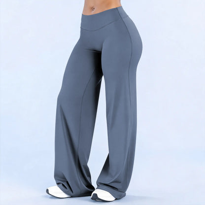 DEEFY Women's Wide Leg Mid-Waisted Flare Leggings with Tummy Control and Butt Lifting for Yoga, Workouts, and Lounge Wear