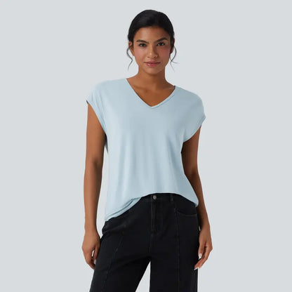 Halara V-Neck Short Sleeve Casual Tee