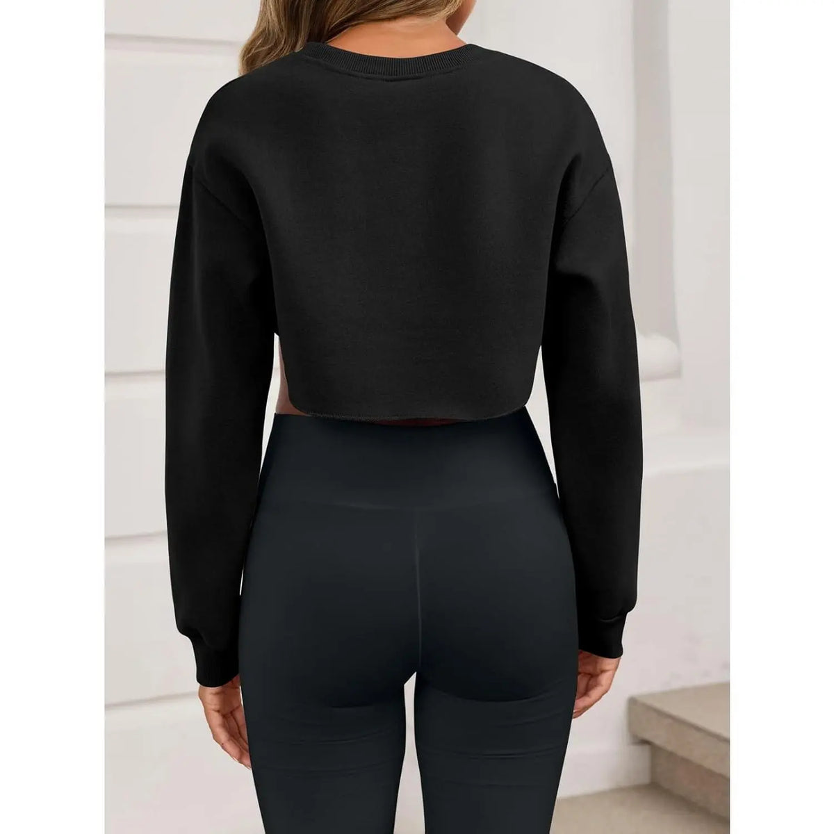 Imily Bela Women's Long Sleeve Cropped Sweatshirt Shrug - Athletic Bolero Top for Gym Workouts