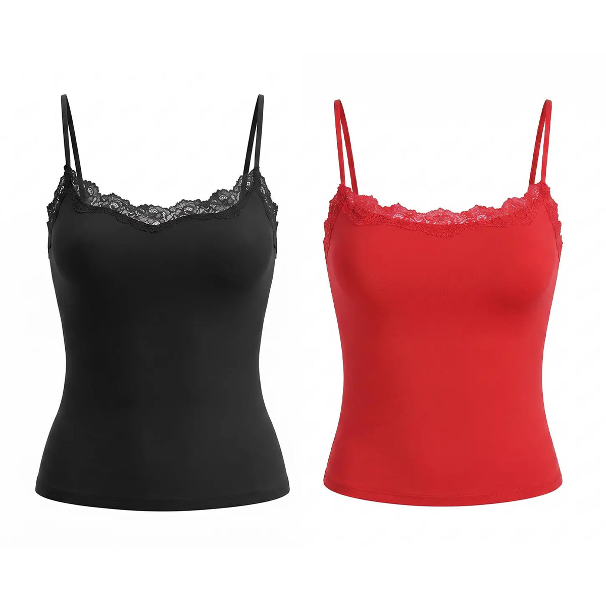Chic Women's Elegant Lace Trim Adjustable Strap Camisole - Lightweight, Moisture-Wicking Summer Top for Effortless Style