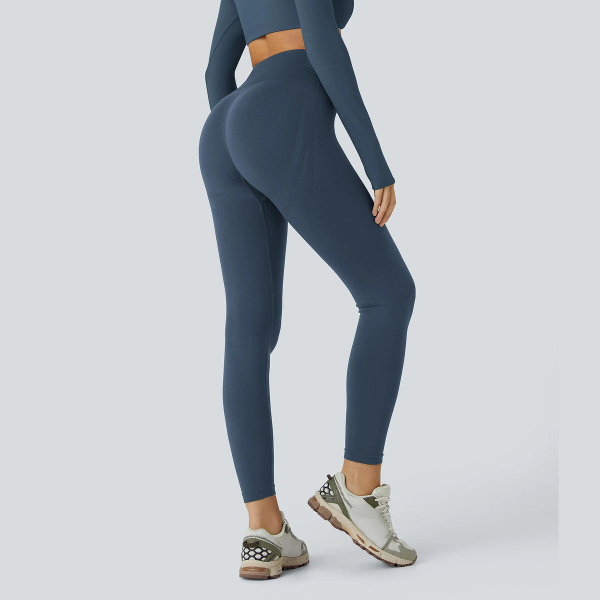Halara Seamless Mid-Rise Tummy Control Yoga Leggings with Butt Lifting Features