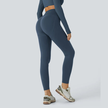 Halara Seamless Mid-Rise Tummy Control Yoga Leggings with Butt Lifting Features