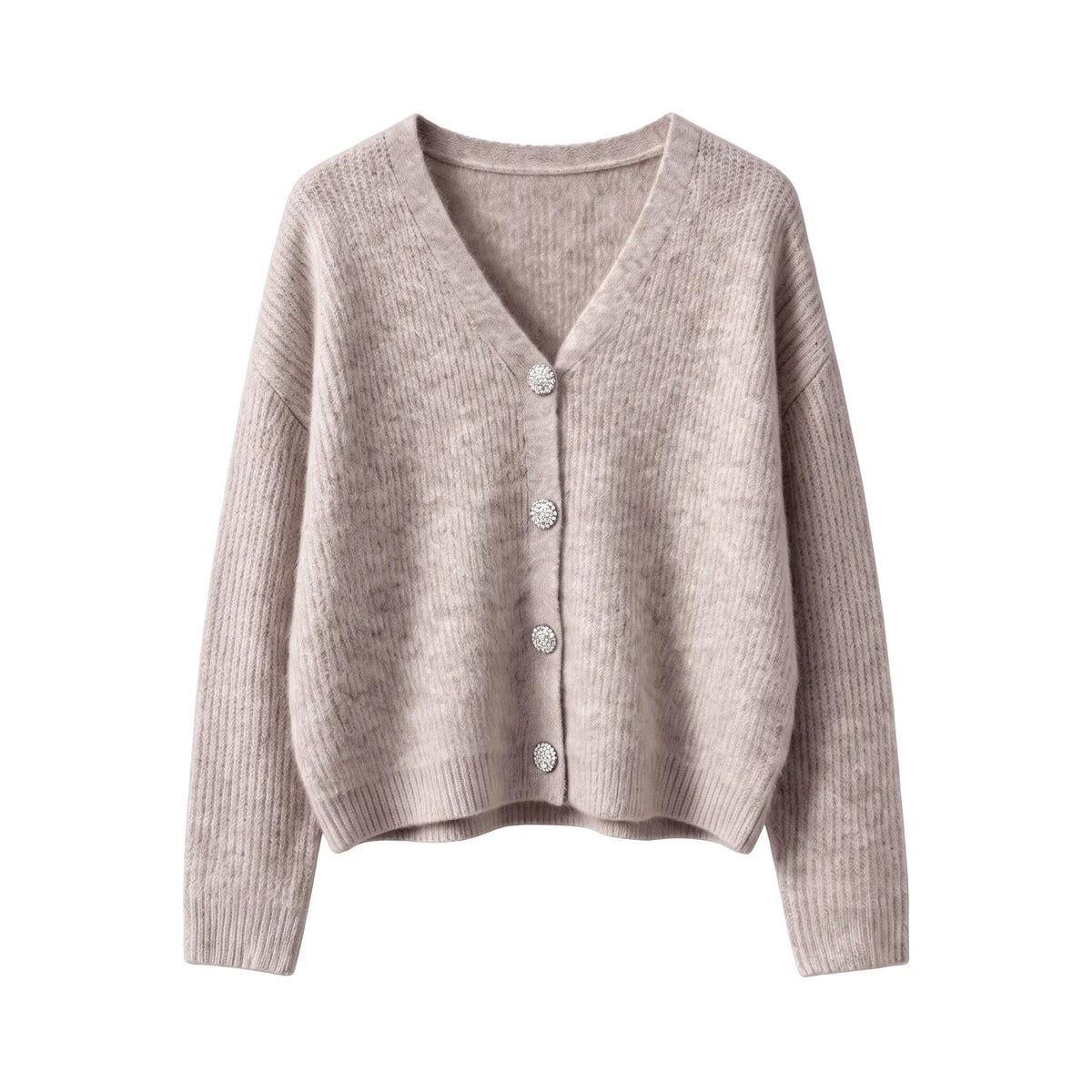 Katch Me Women's Slouchy V-Neck Button Knit Cardigan - Cozy Ribbed Sweater for Fall & Winter, Durable Pill-Resistant Long Sleeve Top