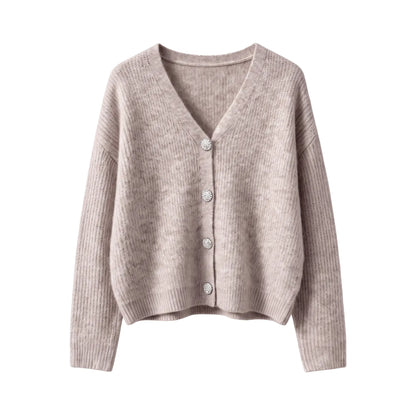 Katch Me Women's Slouchy V-Neck Button Knit Cardigan - Cozy Ribbed Sweater for Fall & Winter, Durable Pill-Resistant Long Sleeve Top
