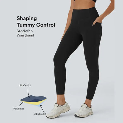 Halara Ultrasculpt High-Waisted Tummy Control Leggings with Pockets for Training