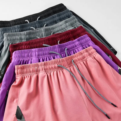 Women's Summer Shorts 5-Pack, Double-Layer 2-in-1 Design, Camouflage Pattern, Breathable Quick-Dry Fabric, Drawstring Elastic Waistband, Hidden Pockets, Casual Style