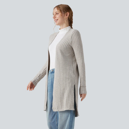 Halara Ribbed Knit Long Sleeve Split Casual Coat