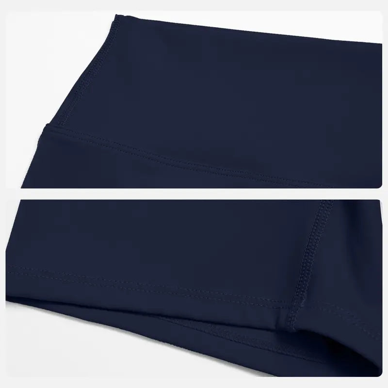 Women'S MFVIM 2-Piece Deep Blue Contrast Fitness Gymwear Set - Thin-Strap 2-Layer Sports Bra, High-Waisted Butt-Lifting Shorts, for Yoga, Outdoor Activities, Outdoor Yoga Suit