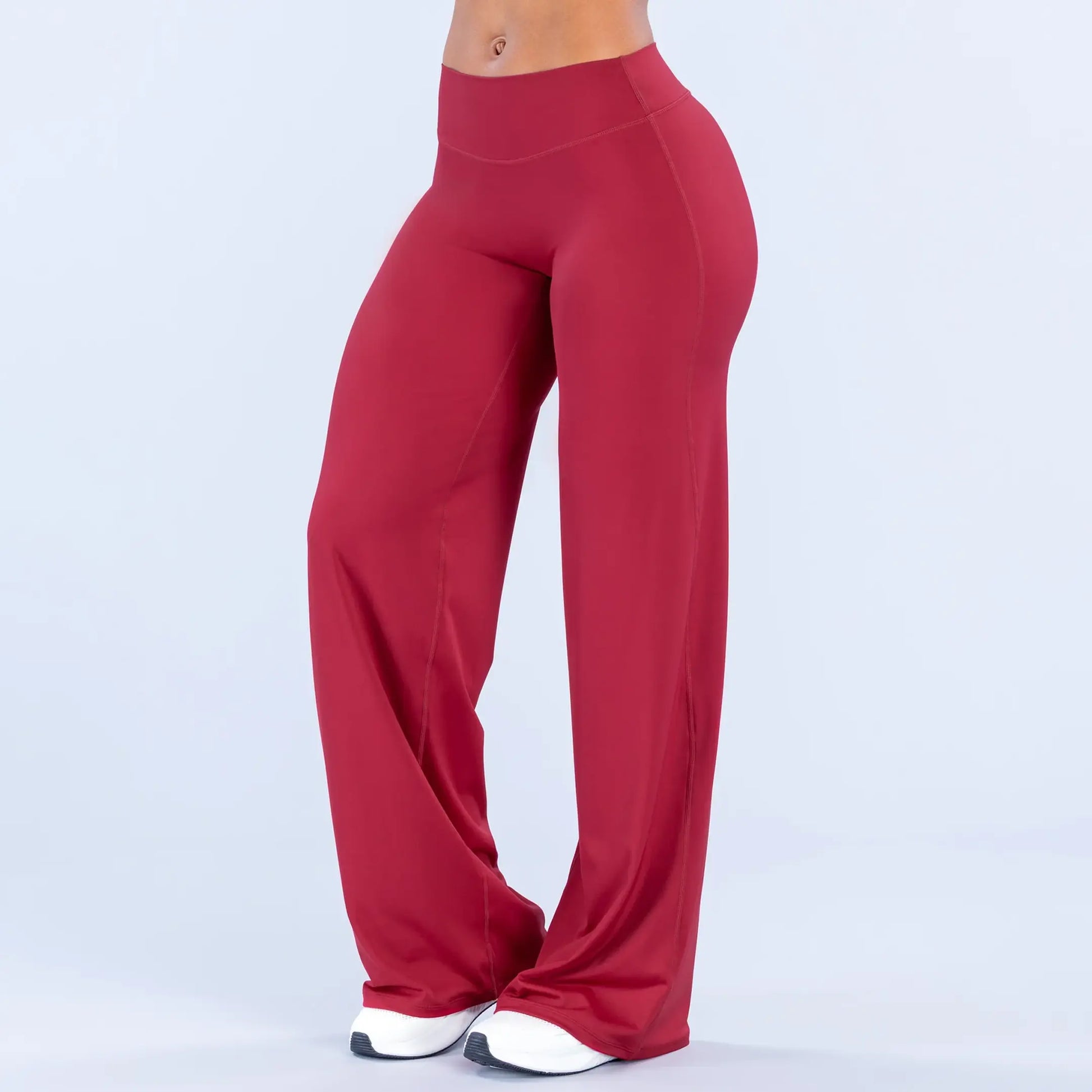 DEEFY Women's Wide Leg Mid-Waisted Flare Leggings with Tummy Control and Butt Lifting for Yoga, Workouts, and Lounge Wear