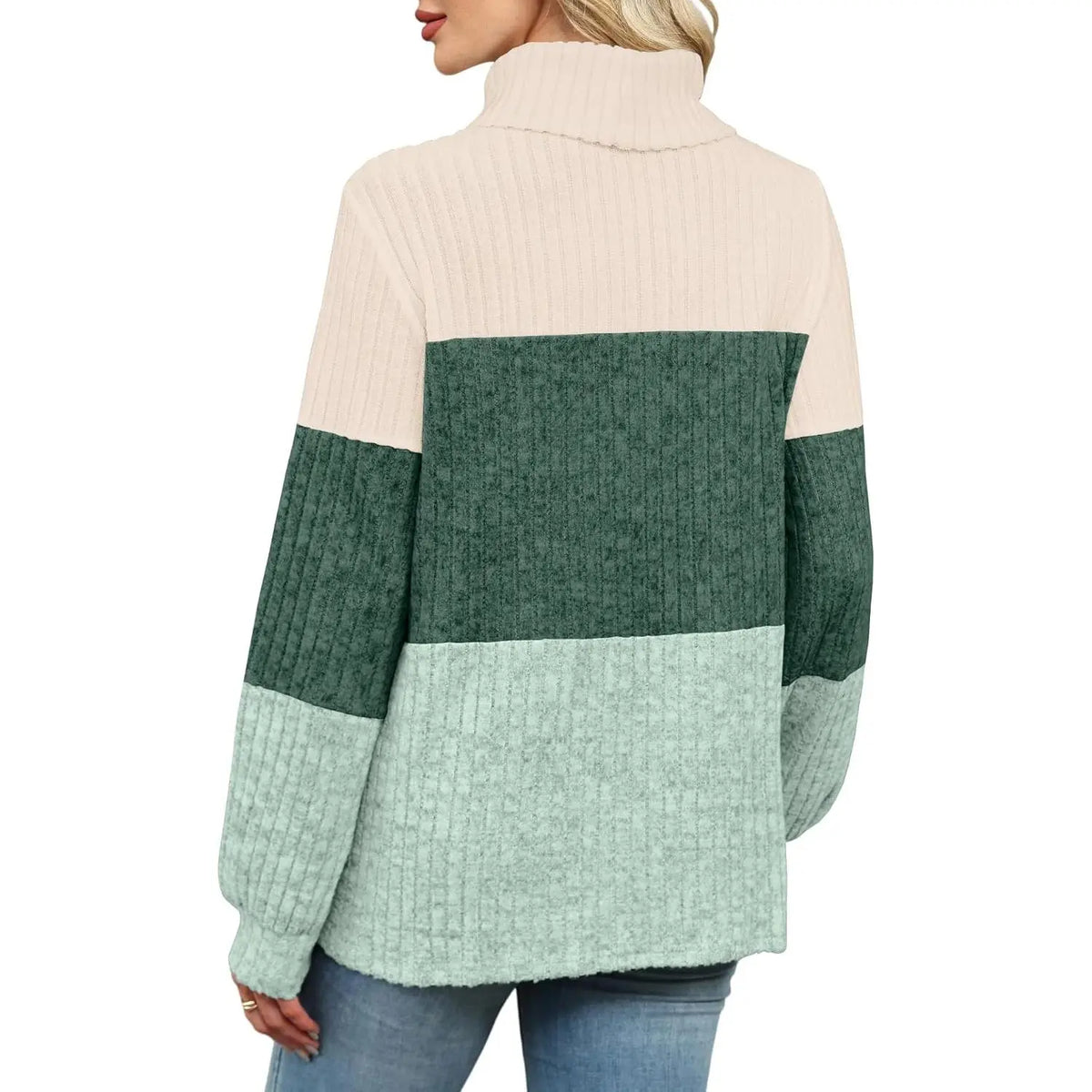 WIHOLL Women's Plus Size Oversized Turtleneck Sweaters - Fall 2025 Collection in Three Color Variants