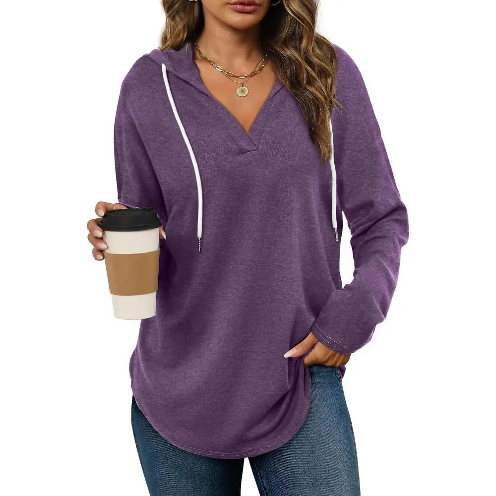 WIHOLL Women's Fashion Oversized Pullover Hoodies - Long Sleeve Casual Sweatshirts for Comfortable Fit