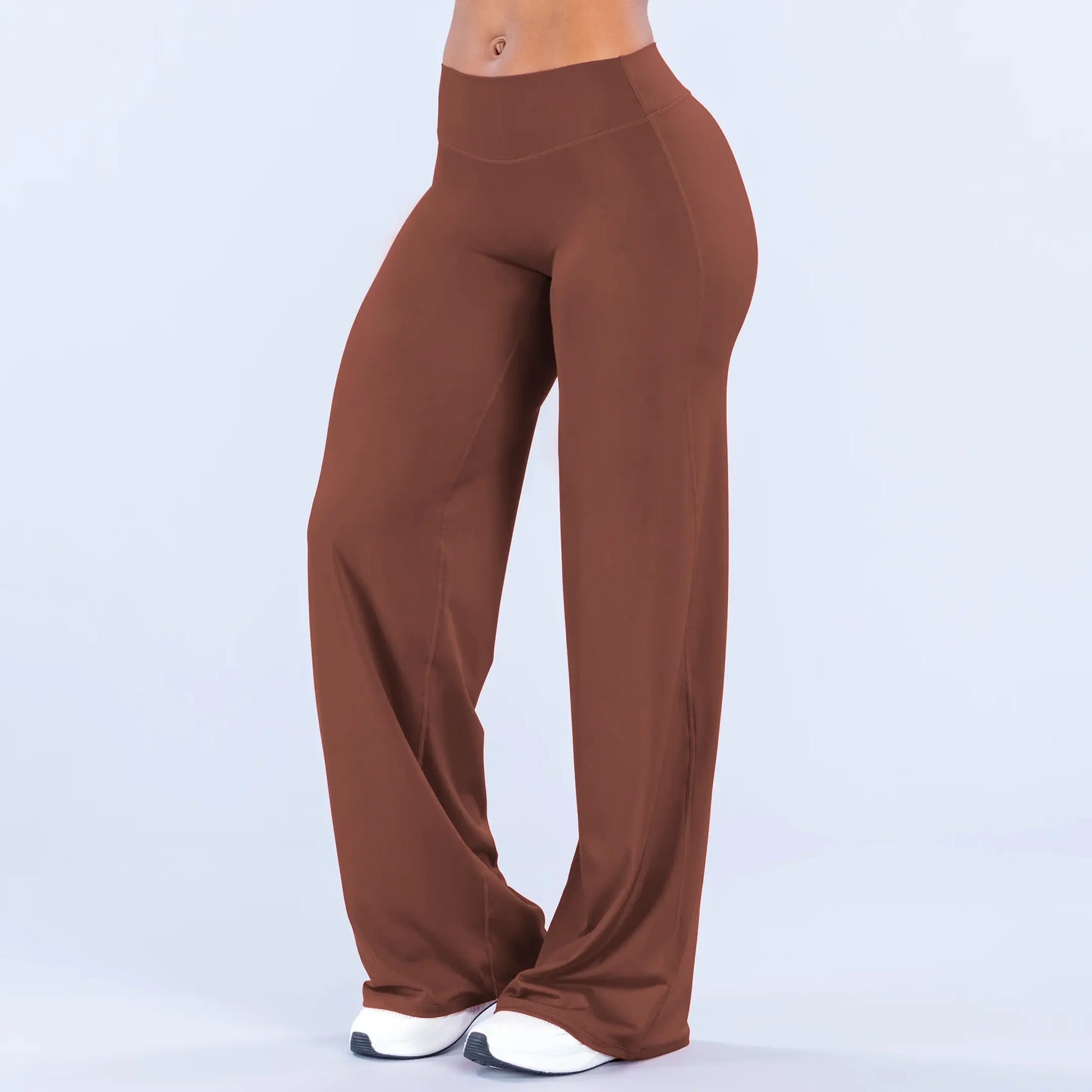 DEEFY Women's Wide Leg Mid-Waisted Flare Leggings with Tummy Control and Butt Lifting for Yoga, Workouts, and Lounge Wear
