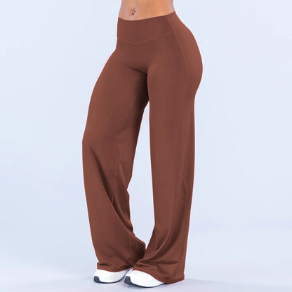 DEEFY Women's Wide Leg Mid-Waisted Flare Leggings with Tummy Control and Butt Lifting for Yoga, Workouts, and Lounge Wear