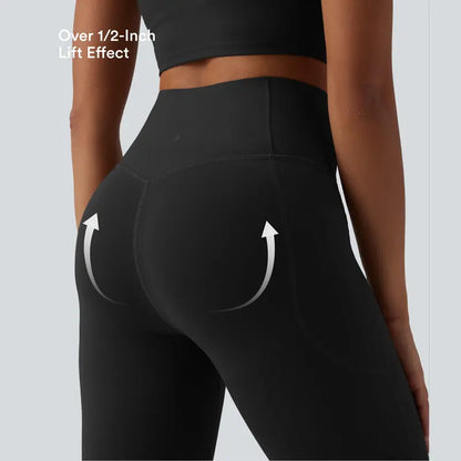 Halara Ultrasculpt™ High-Waisted Bootcut Yoga Leggings with Butt-Lifting and Tummy Control, Featuring Convenient Pockets