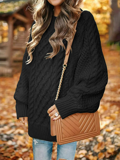 Women's Oversized Cable Knit Chunky Pullover Sweater