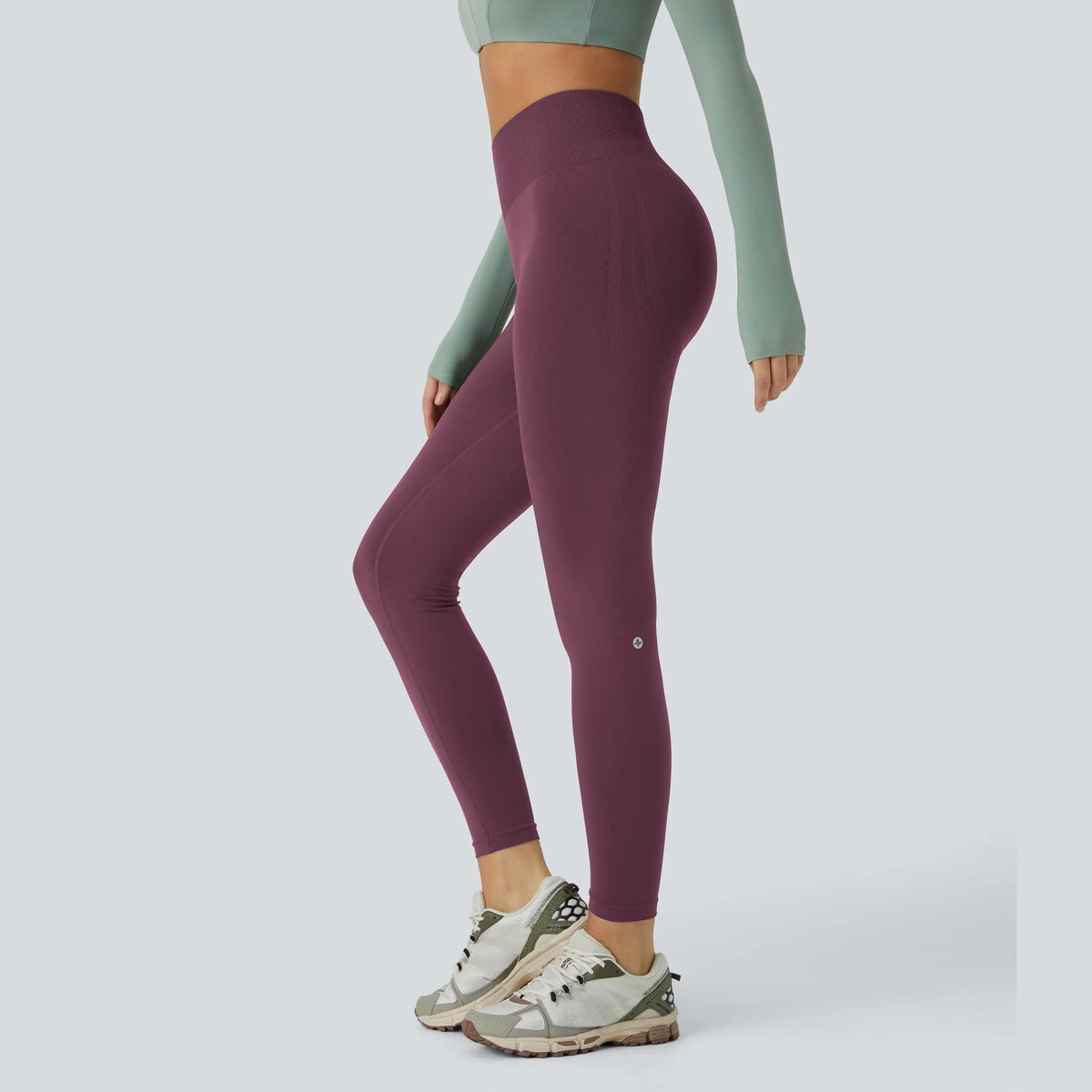 Halara Seamless Mid-Rise Tummy Control Yoga Leggings with Butt Lifting Features