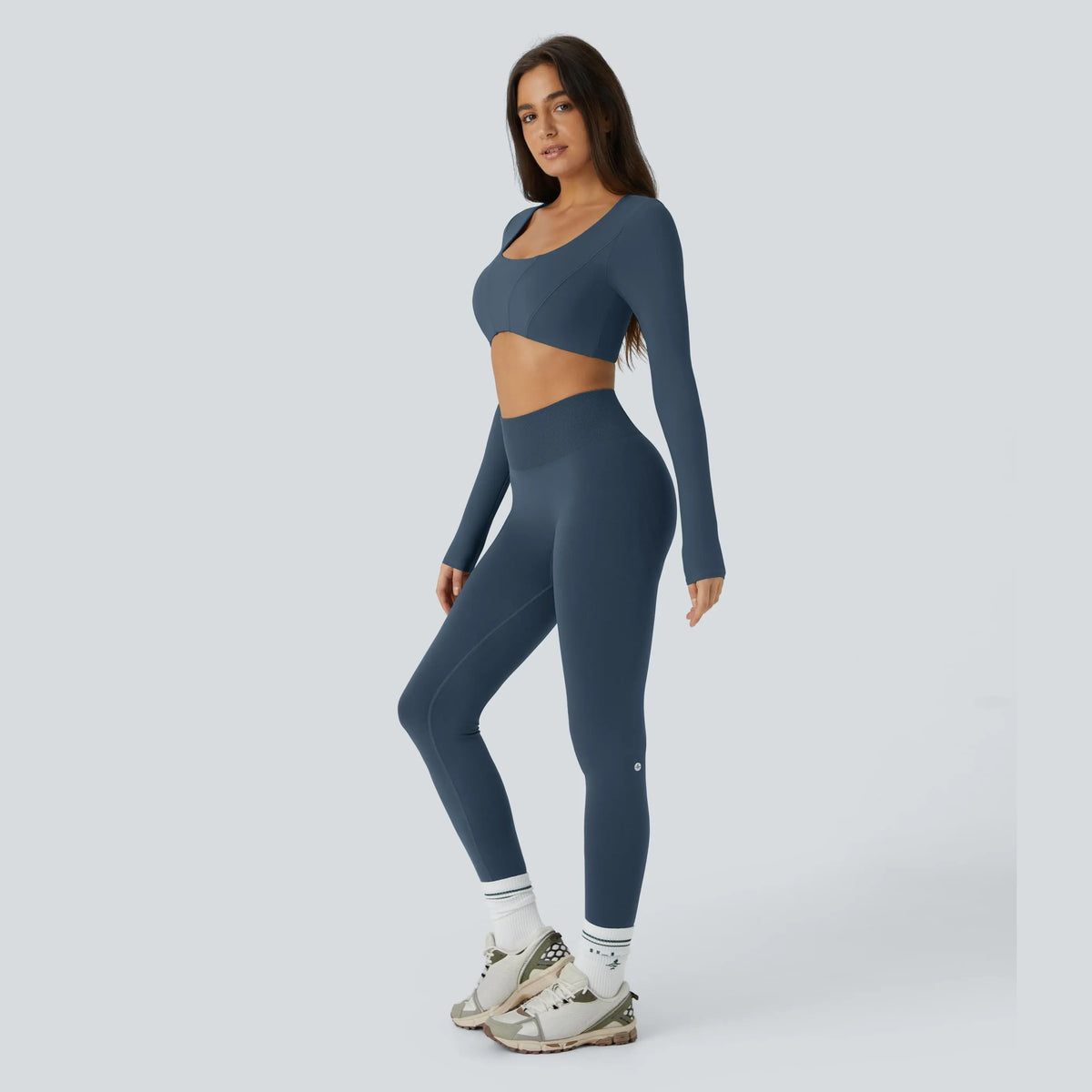 Halara Seamless Mid-Rise Tummy Control Yoga Leggings with Butt Lifting Features