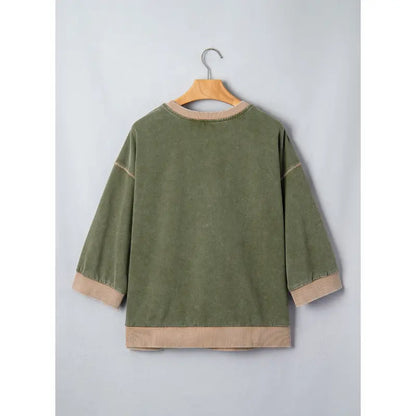 Dokotoo Oversized Pullover Sweatshirt Women Acid Wash Pullover Vintage Cotton Crew Neck Long Sleeve Sweatshirt Leg Pants