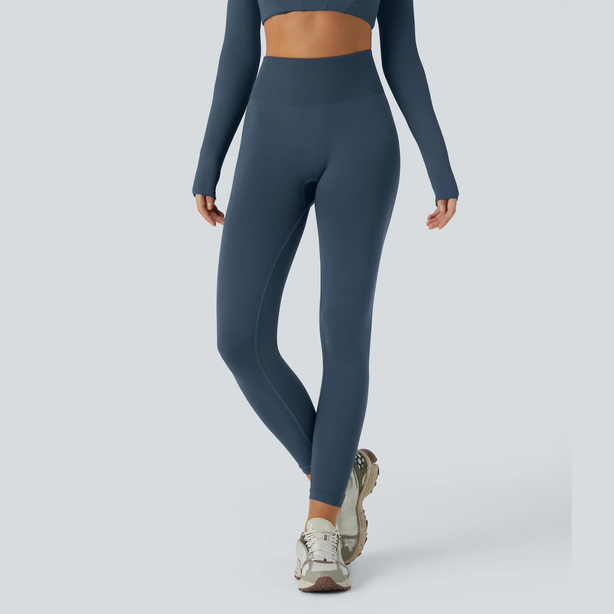 Halara Seamless Mid-Rise Tummy Control Yoga Leggings with Butt Lifting Features