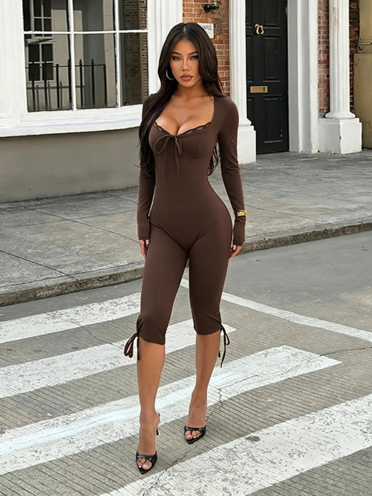 Lace Long Sleeve Romper - Elegant Women's Jumpsuit for Casual Wear, Comfortable and Stylish Design, Ideal for Everyday Use