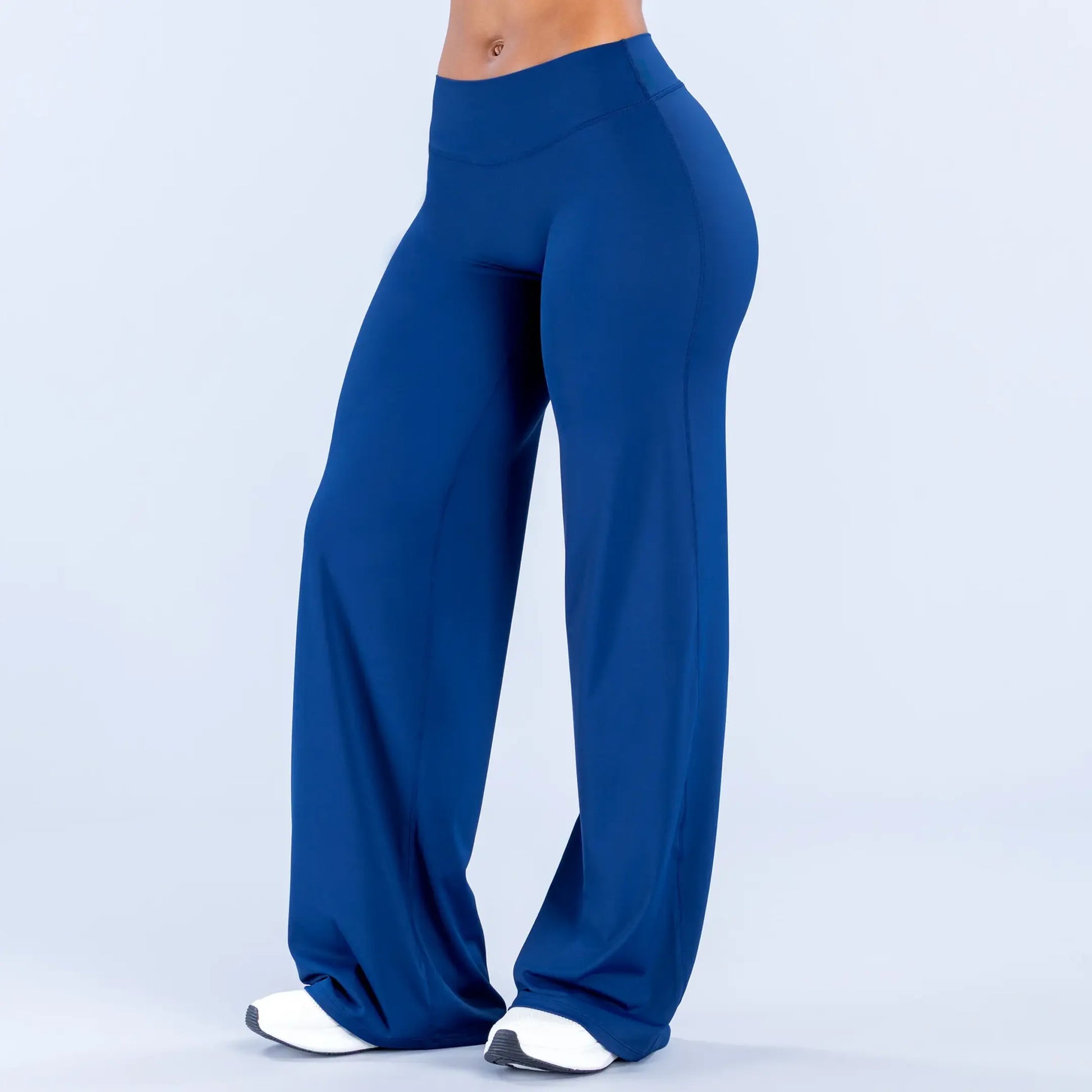 DEEFY Women's Wide Leg Mid-Waisted Flare Leggings with Tummy Control and Butt Lifting for Yoga, Workouts, and Lounge Wear