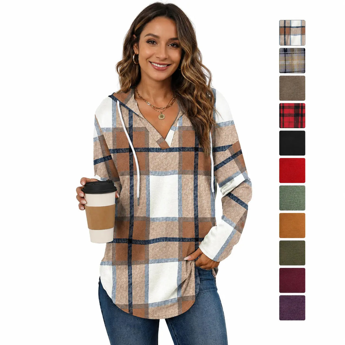 WIHOLL Women's Fashion Oversized Pullover Hoodies - Long Sleeve Casual Sweatshirts for Comfortable Fit