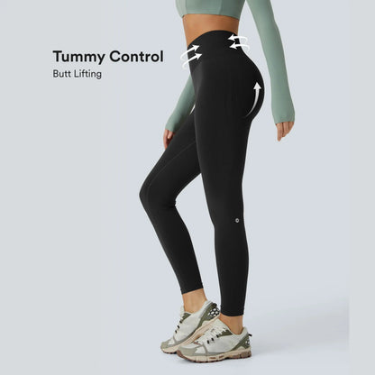 Halara Seamless Mid-Rise Tummy Control Yoga Leggings with Butt Lifting Features