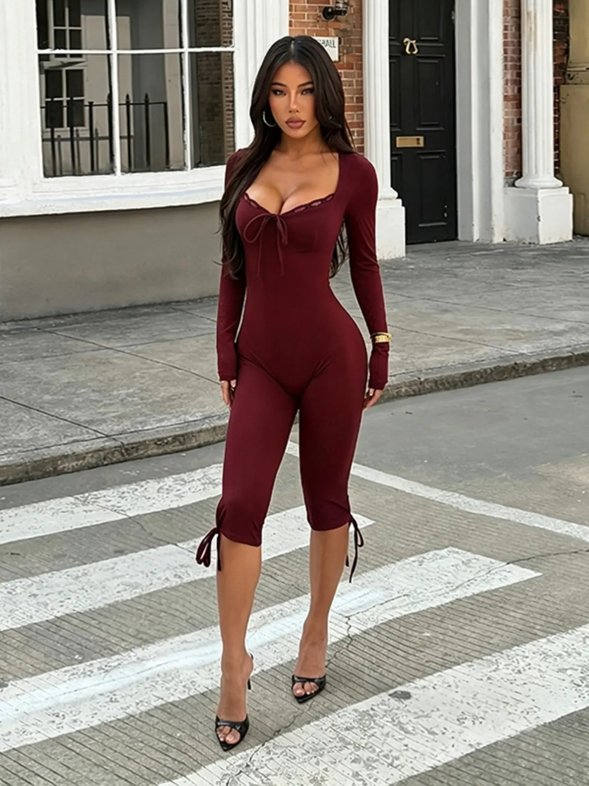 Lace Long Sleeve Romper - Elegant Women's Jumpsuit for Casual Wear, Comfortable and Stylish Design, Ideal for Everyday Use