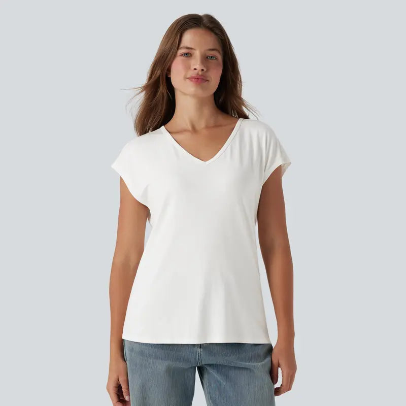 Halara V-Neck Short Sleeve Casual Tee