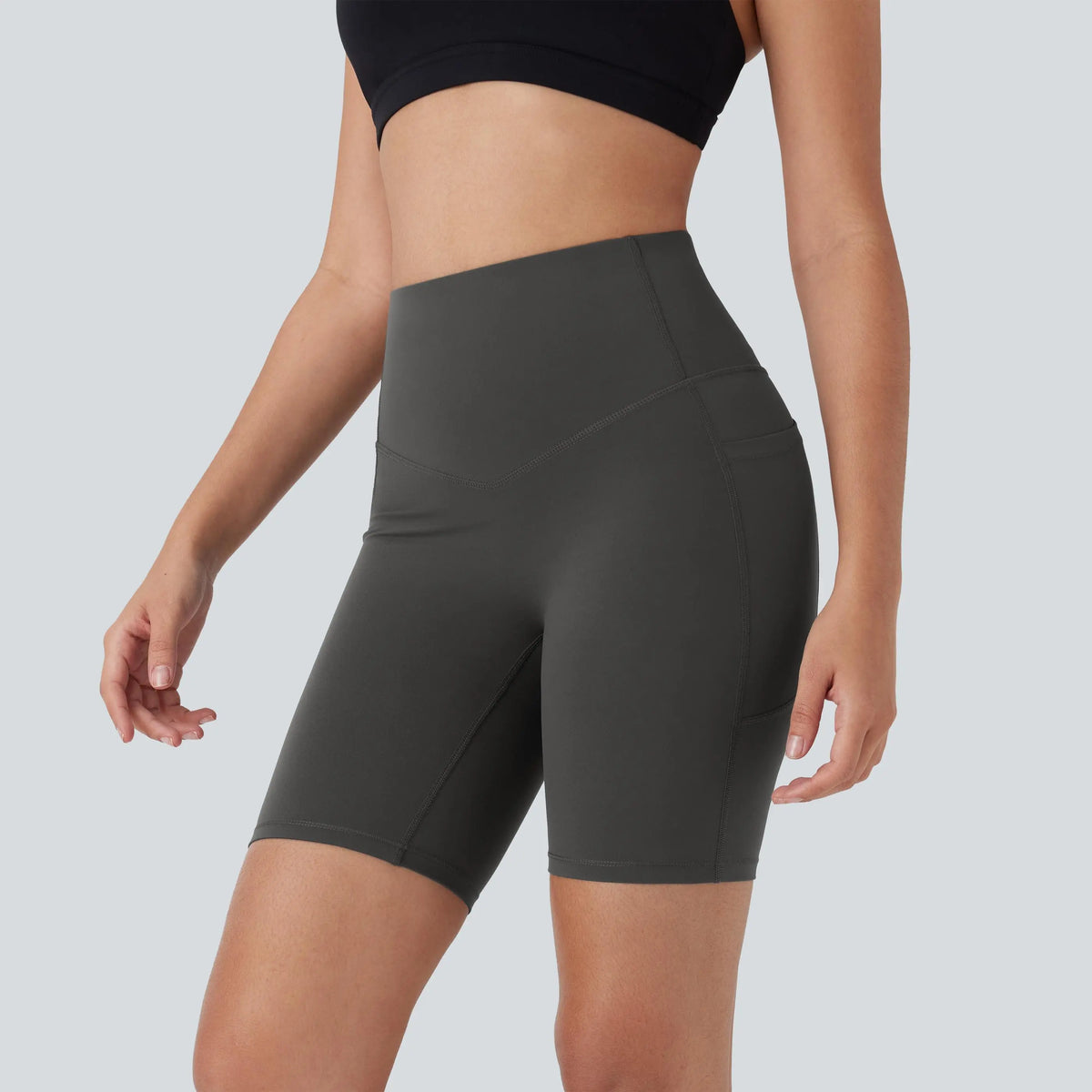 Halara Ultrasculpt™ High Waisted Butt Lifting Tummy Control Pocket Shaping Training Biker Shorts 7''