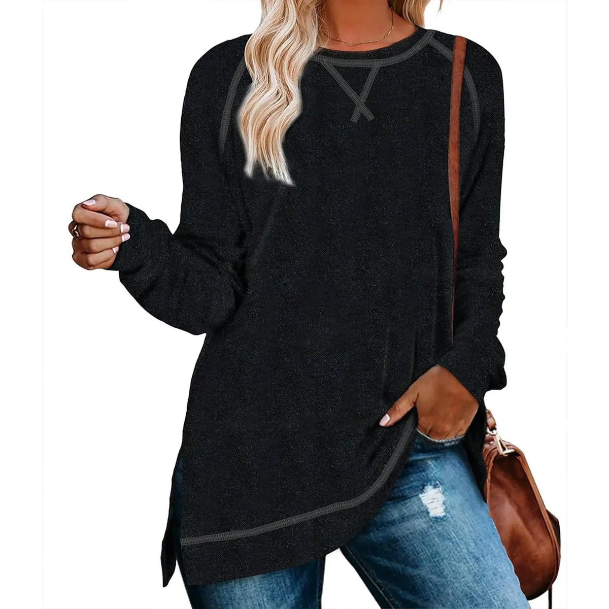 WIHOLL Women's Long Sleeve Tunic Sweaters for Leggings - Relaxed Fit 2025