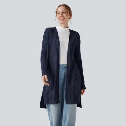 Halara Ribbed Knit Long Sleeve Split Casual Coat
