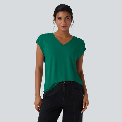 Halara V-Neck Short Sleeve Casual Tee