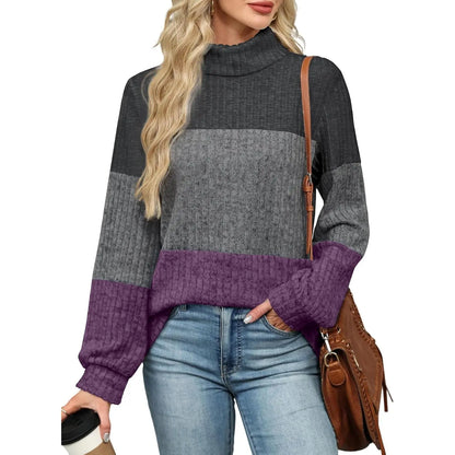 WIHOLL Women's Plus Size Oversized Turtleneck Sweaters - Fall 2025 Collection in Three Color Variants