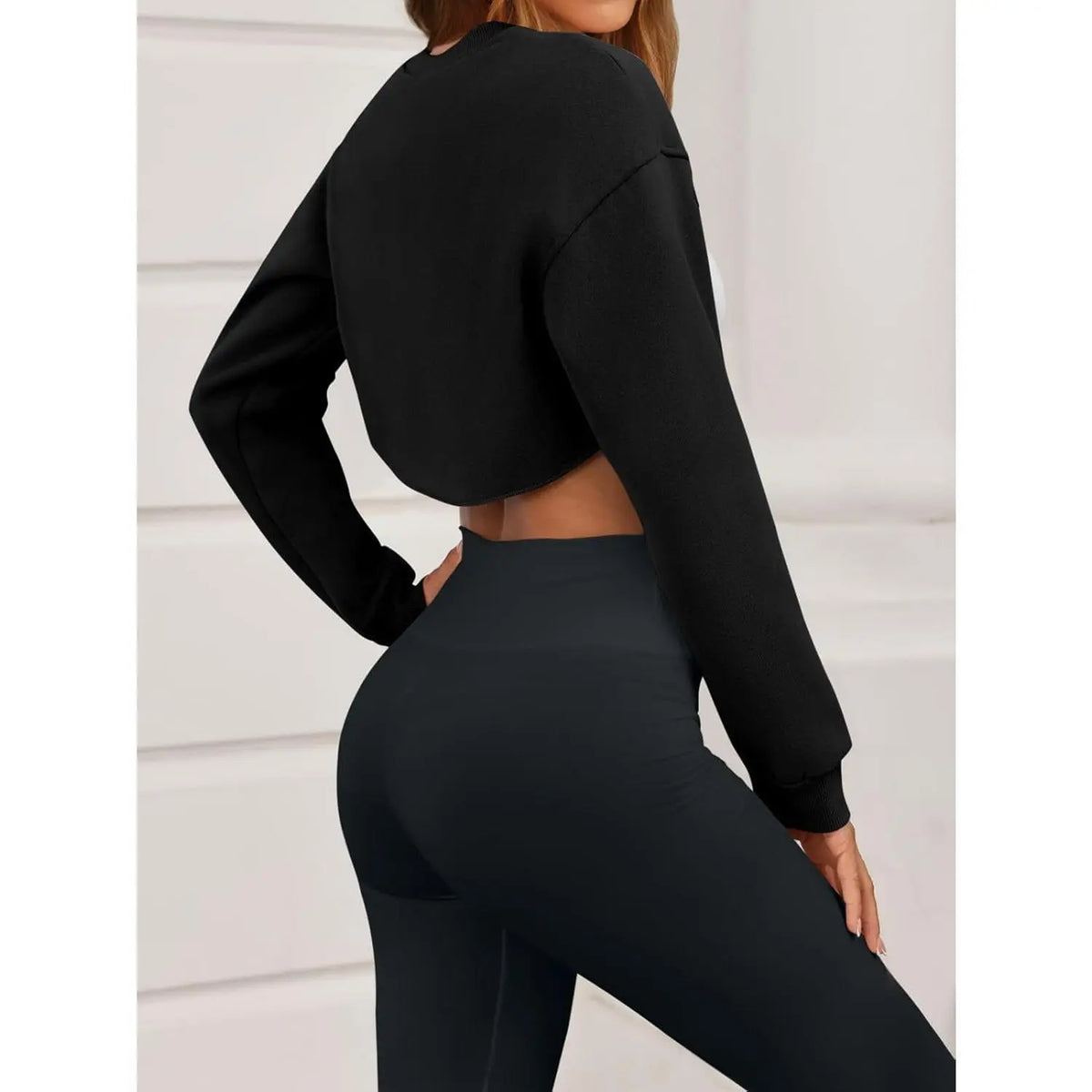 Imily Bela Women's Long Sleeve Cropped Sweatshirt Shrug - Athletic Bolero Top for Gym Workouts