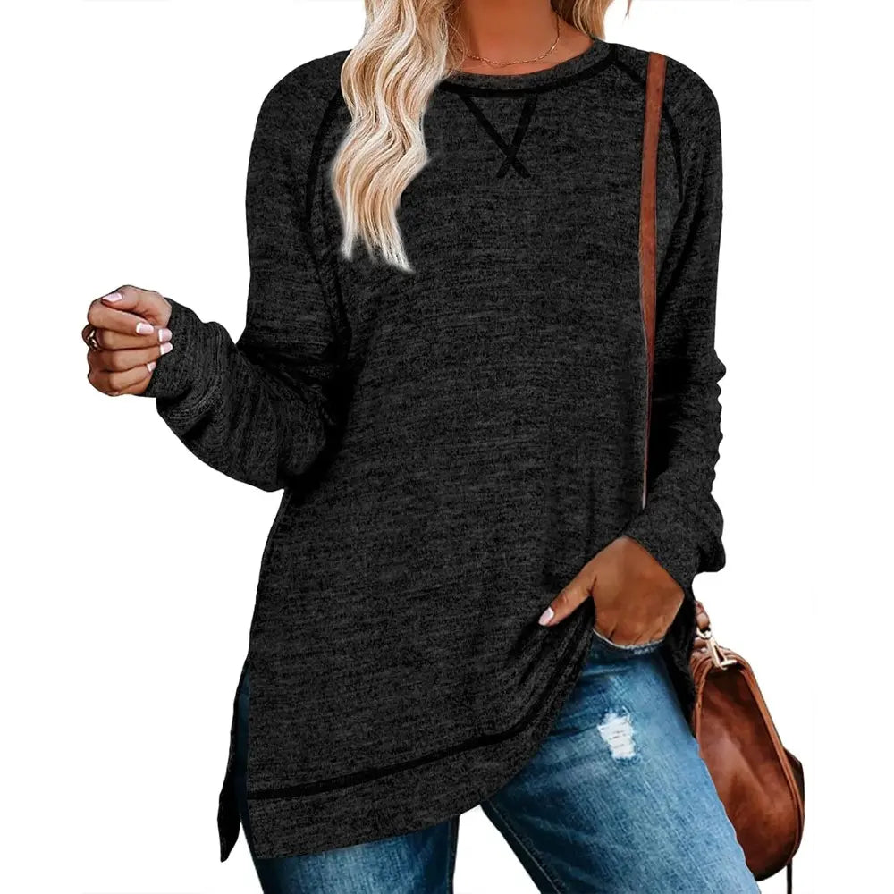 WIHOLL Women's Long Sleeve Tunic Sweaters for Leggings - Relaxed Fit 2025