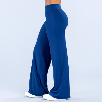 DEEFY Women's Wide Leg Mid-Waisted Flare Leggings with Tummy Control and Butt Lifting for Yoga, Workouts, and Lounge Wear