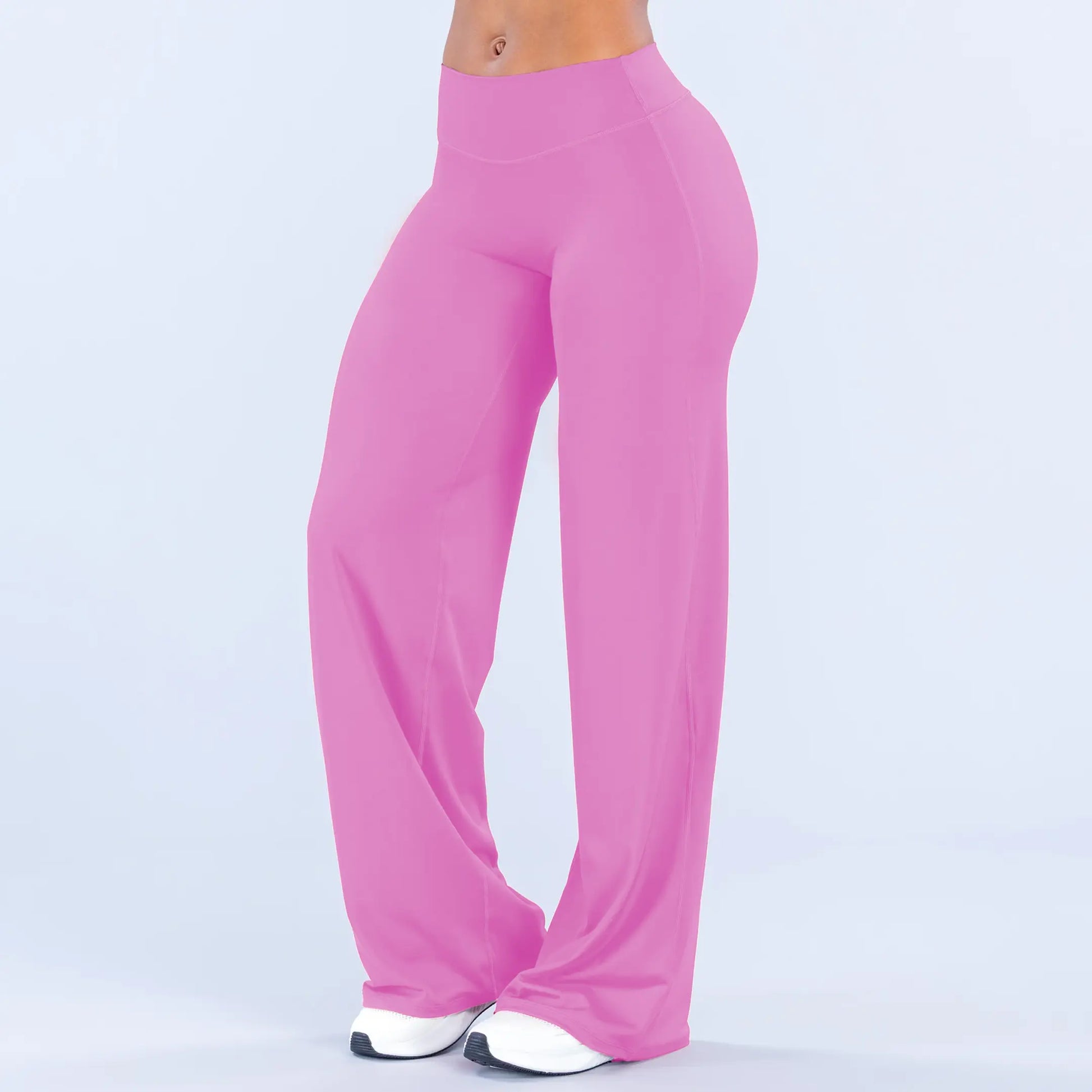DEEFY Women's Wide Leg Mid-Waisted Flare Leggings with Tummy Control and Butt Lifting for Yoga, Workouts, and Lounge Wear
